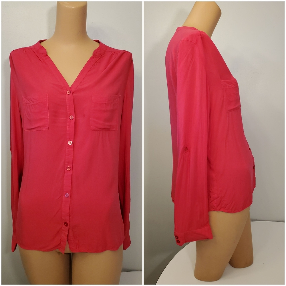Atmosphere Red Button Up Blouse - image 1